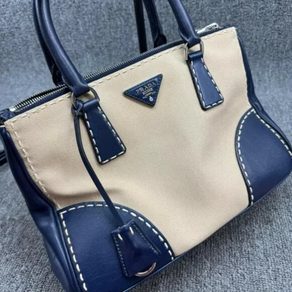 100% Authentic Prada City Canvas Satchel Bag 410-120524 - Picture 3 of 16